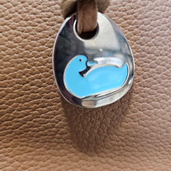 Dooney & Bourke Pebble Grain Leather Domed Satchel Tan Caramel Purse Handbag - Picture 2 of 16